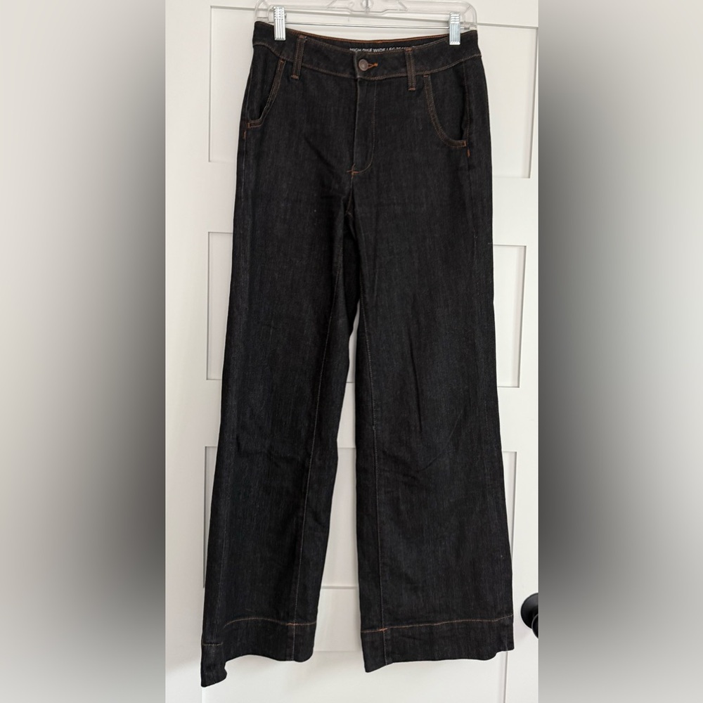 High waist wide leg black jeans